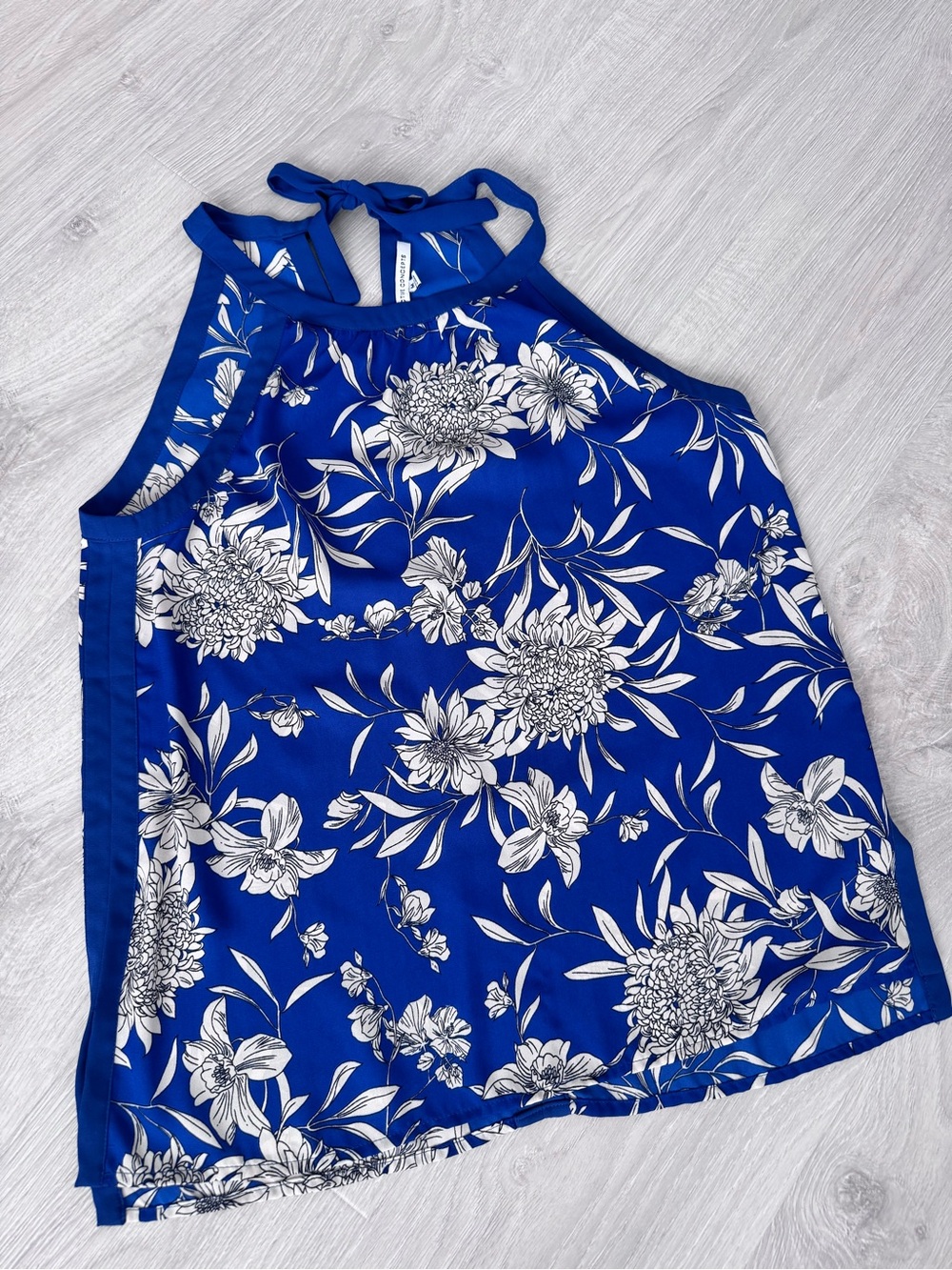 Collective Concepts Cobalt Blue Floral Halter Top
